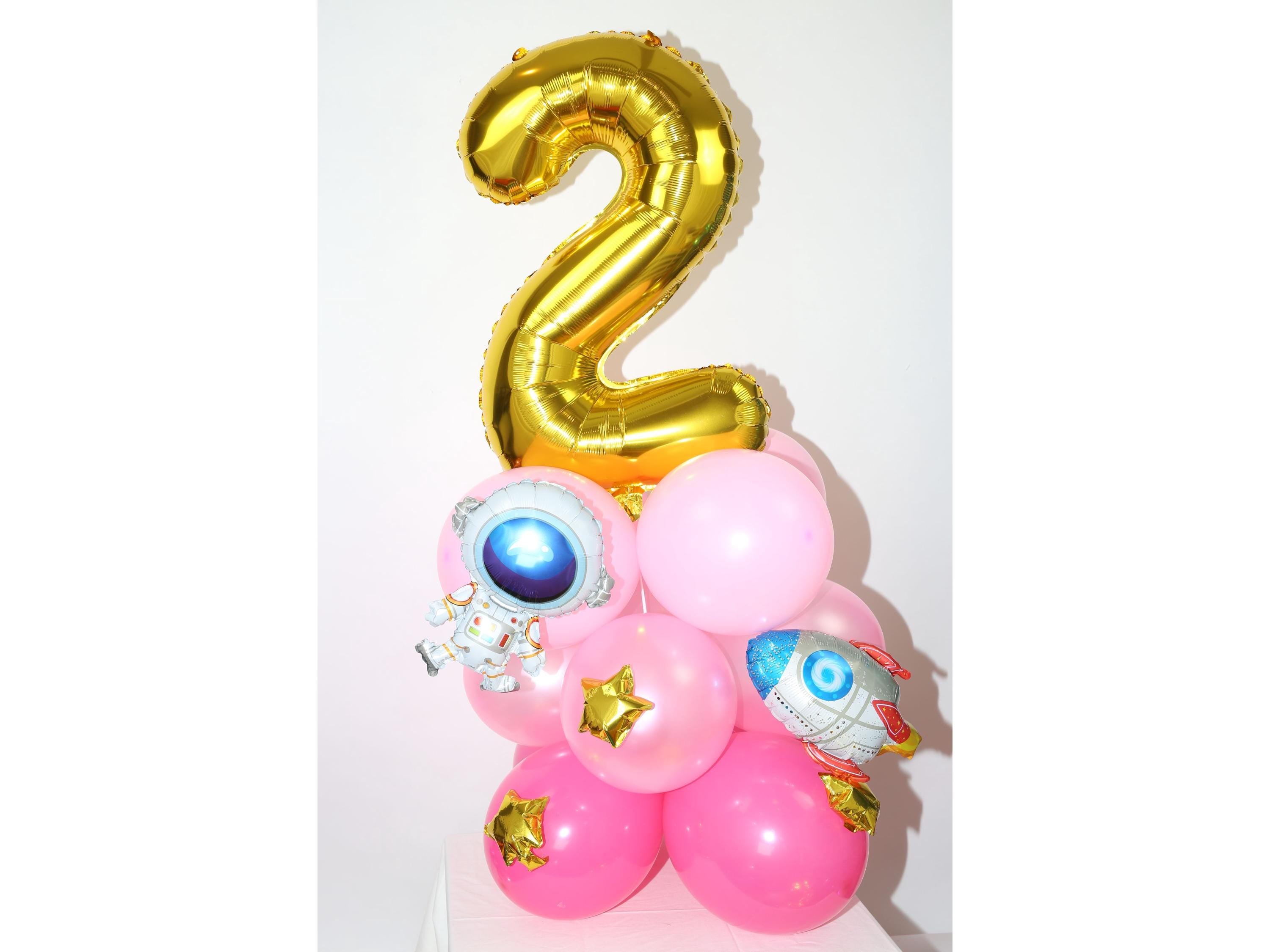 Astronaut Birthday Party Balloons Star Rose Gold Decorations - BashMint party decoration