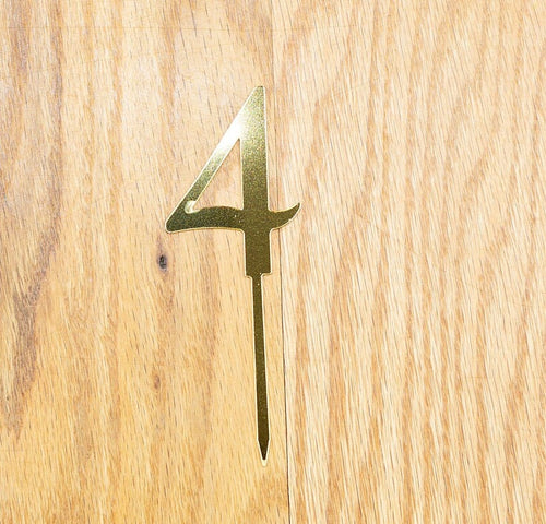 Birthday 6th Cake Topper Number Gold Decoration - BashMint party decoration