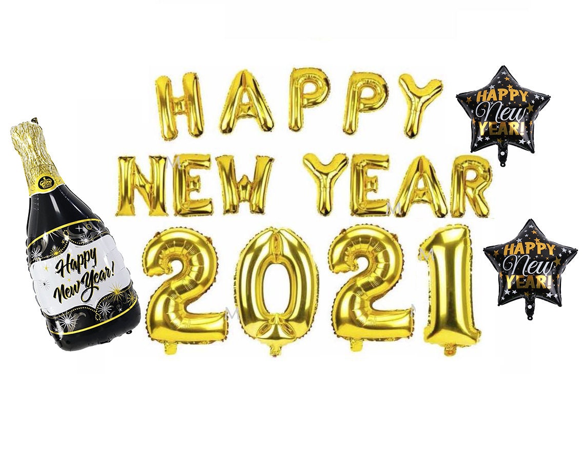 New Year Party Banner Number Rose Gold - BashMint party decoration