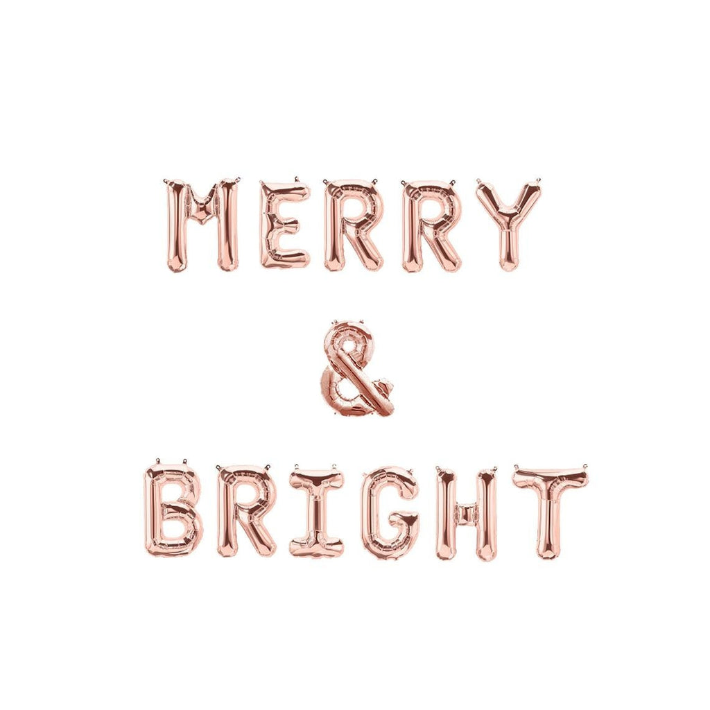 Christmas Balloon Banner Letter Rose Gold Decorations - BashMint party decoration