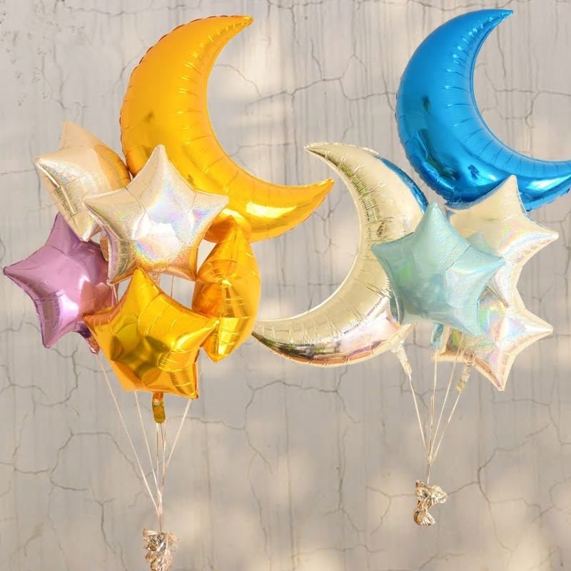 Moon Baby Shower Party Balloons Star Gold Decorations - BashMint party decoration