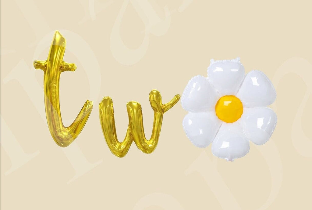Groovy 2nd Birthday Party Balloons Letter Rose Gold Decorations - BashMint party decoration