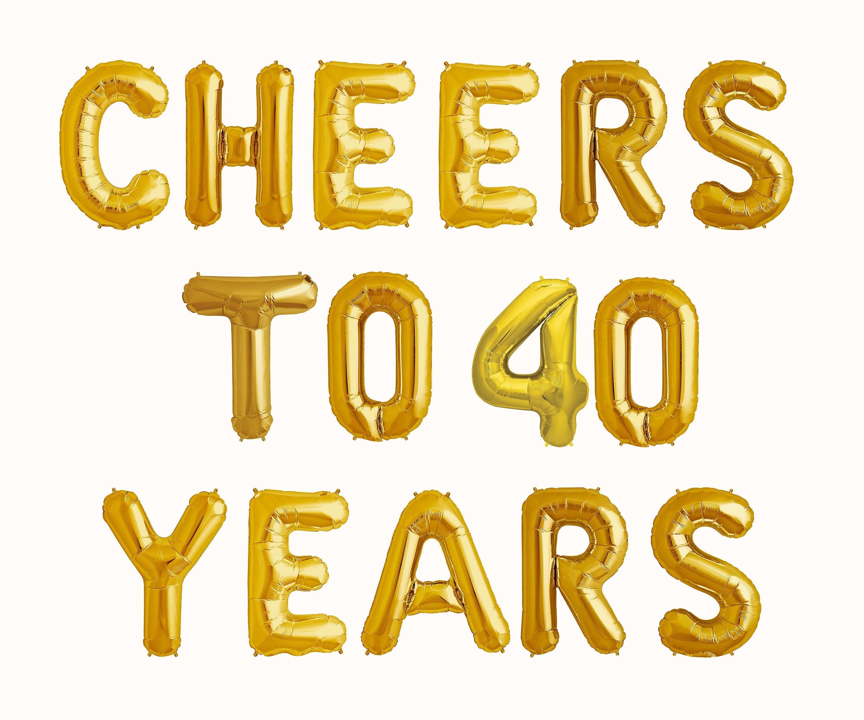 Champagne 40th Birthday Balloon Banner Letter Rose Gold Decorations - BashMint party decoration
