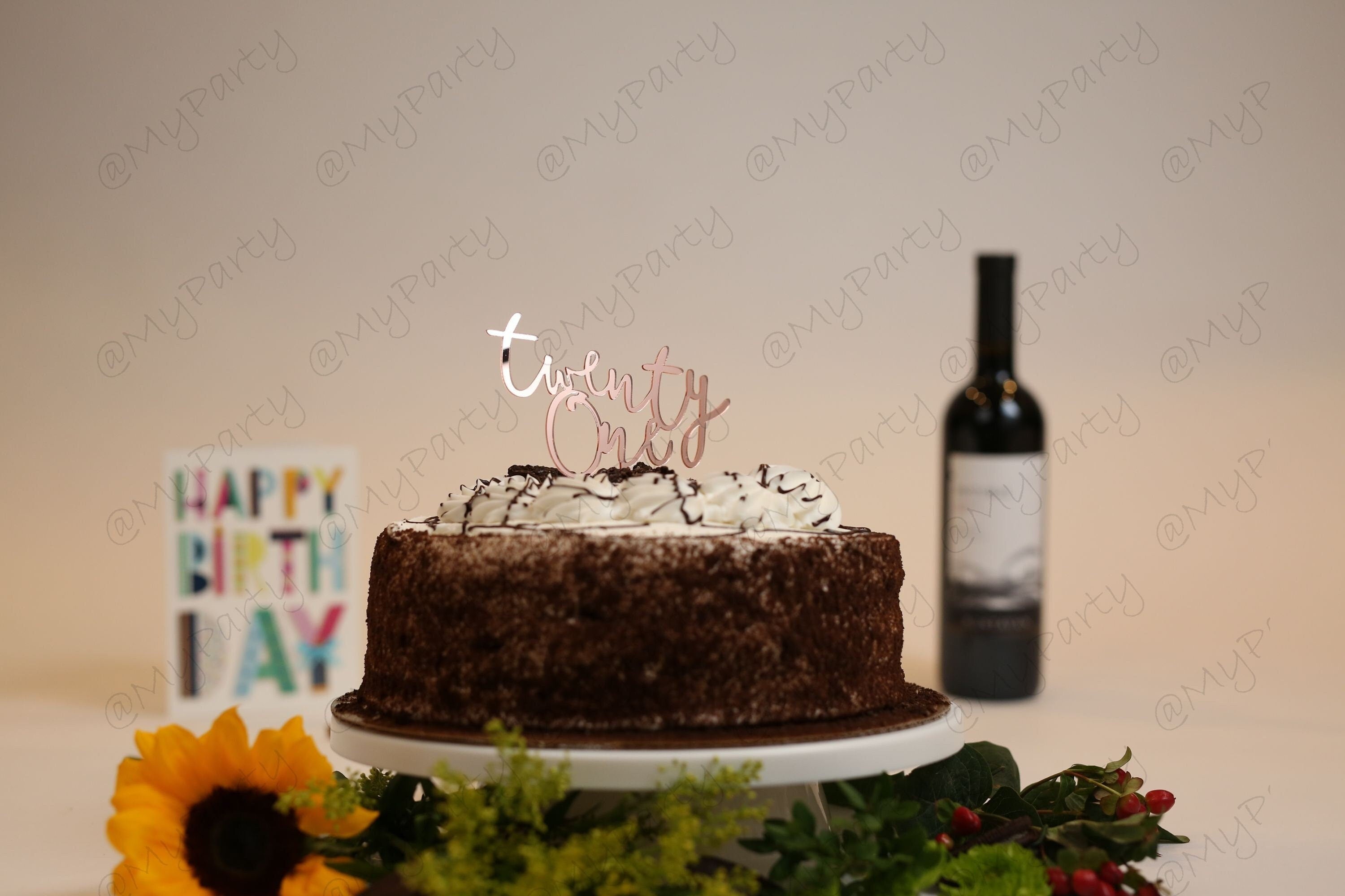 Twenty One First 21st CALLIGRAPHY Cake Topper Acrylic Birthday Cake Topper Smash Topper Birthday Party 21 years