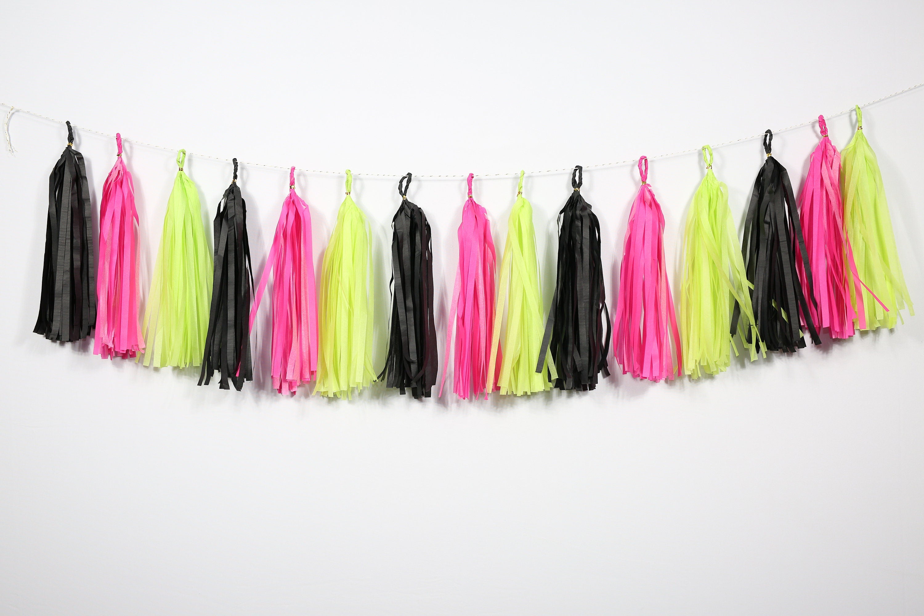 15 pcs  Ready to Hang Halloween Tassel Garlands Tissue Paper Tassels Witch Garland Birthday Barbie Halloween Shower Wedding Party