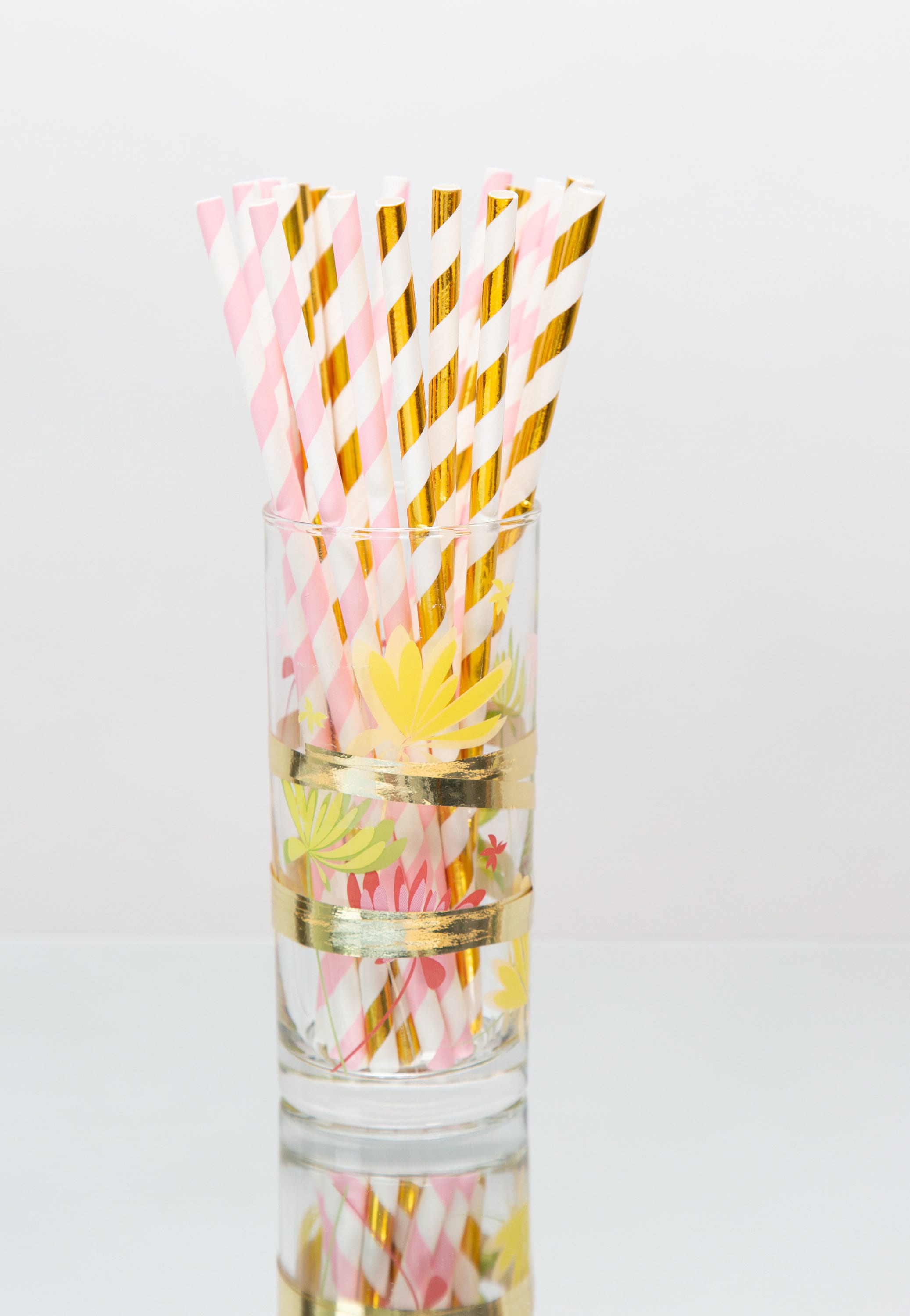 Baby Shower Straws & Stirrers Number Gold - BashMint party decoration