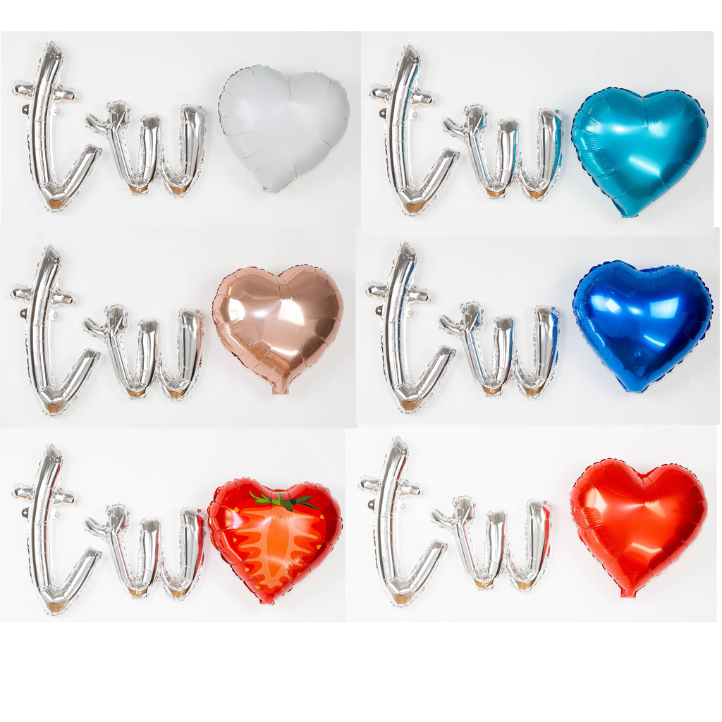 Strawberry 2nd Birthday Balloon Banner Heart Rose Gold Decorations - BashMint party decoration