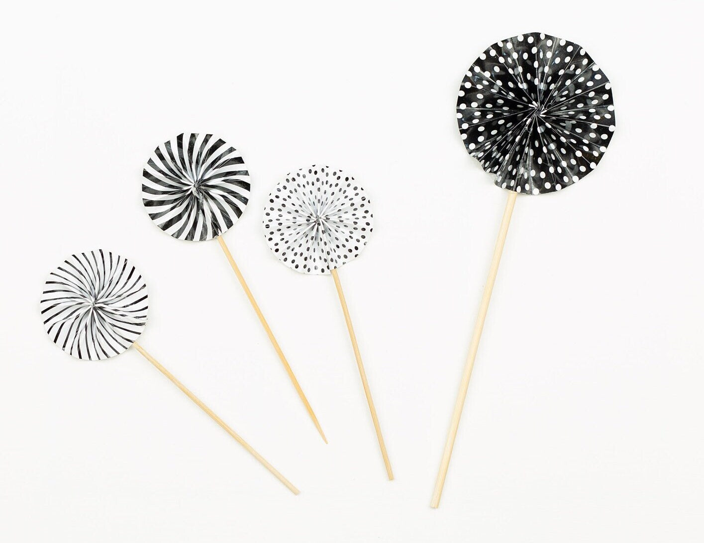 Set of 4 pinwheel cake topper Black Cake Topper mini Fan 1 2 3 4 5 6 7 8 10 21 35 Birthday Cake Topper Girl Boy Woman Man for him her Party