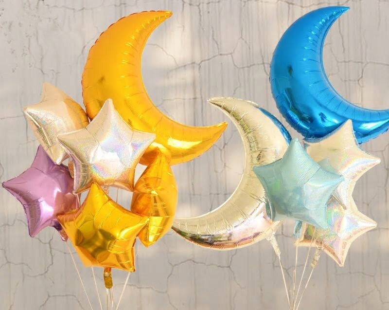 Astronaut Birthday Balloon Banner Heart Rose Gold Decorations - BashMint party decoration