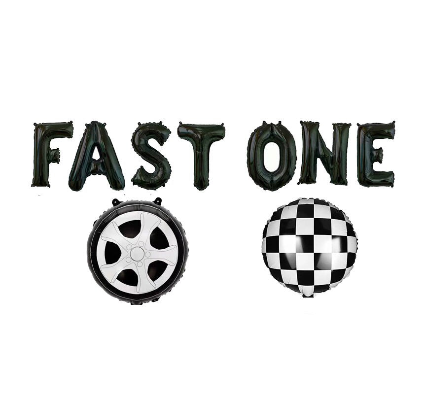 Race Car Birthday 1st Balloon Banner Heart Rose Gold Decorations - BashMint party decoration