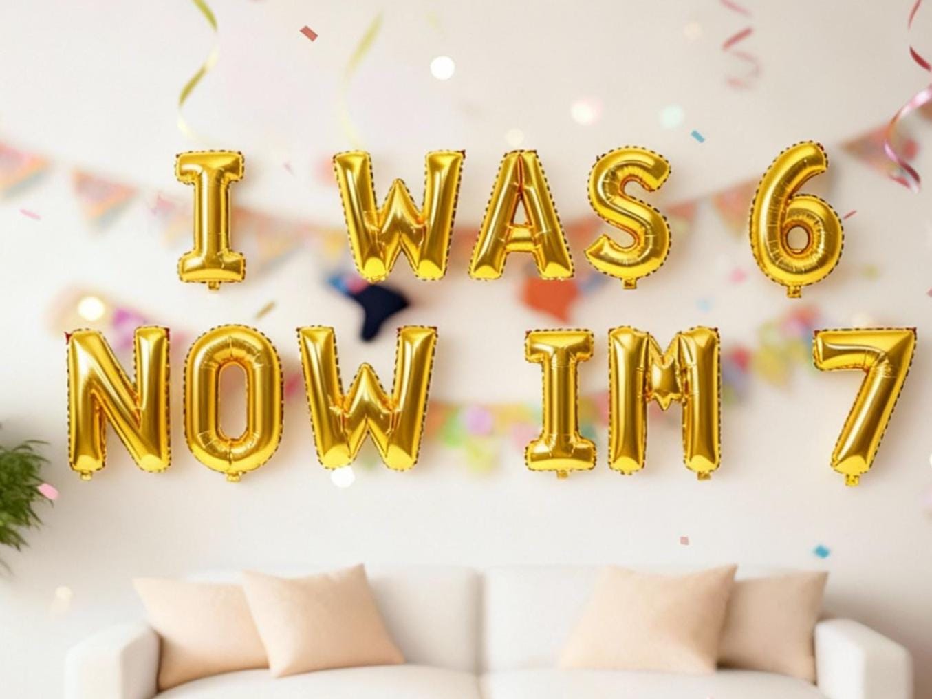 Birthday 6th Balloon Banner Letter Rose Gold Decorations - BashMint party decoration