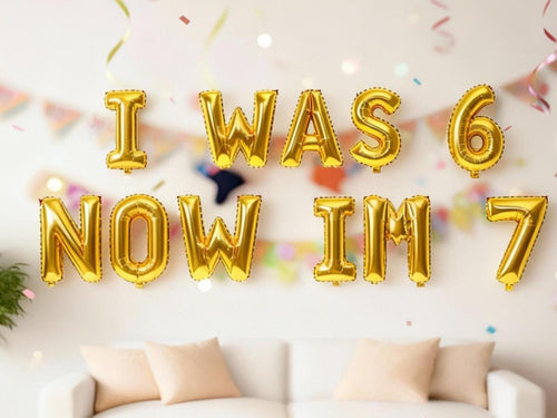 Birthday 6th Balloon Banner Letter Rose Gold Decorations - BashMint party decoration
