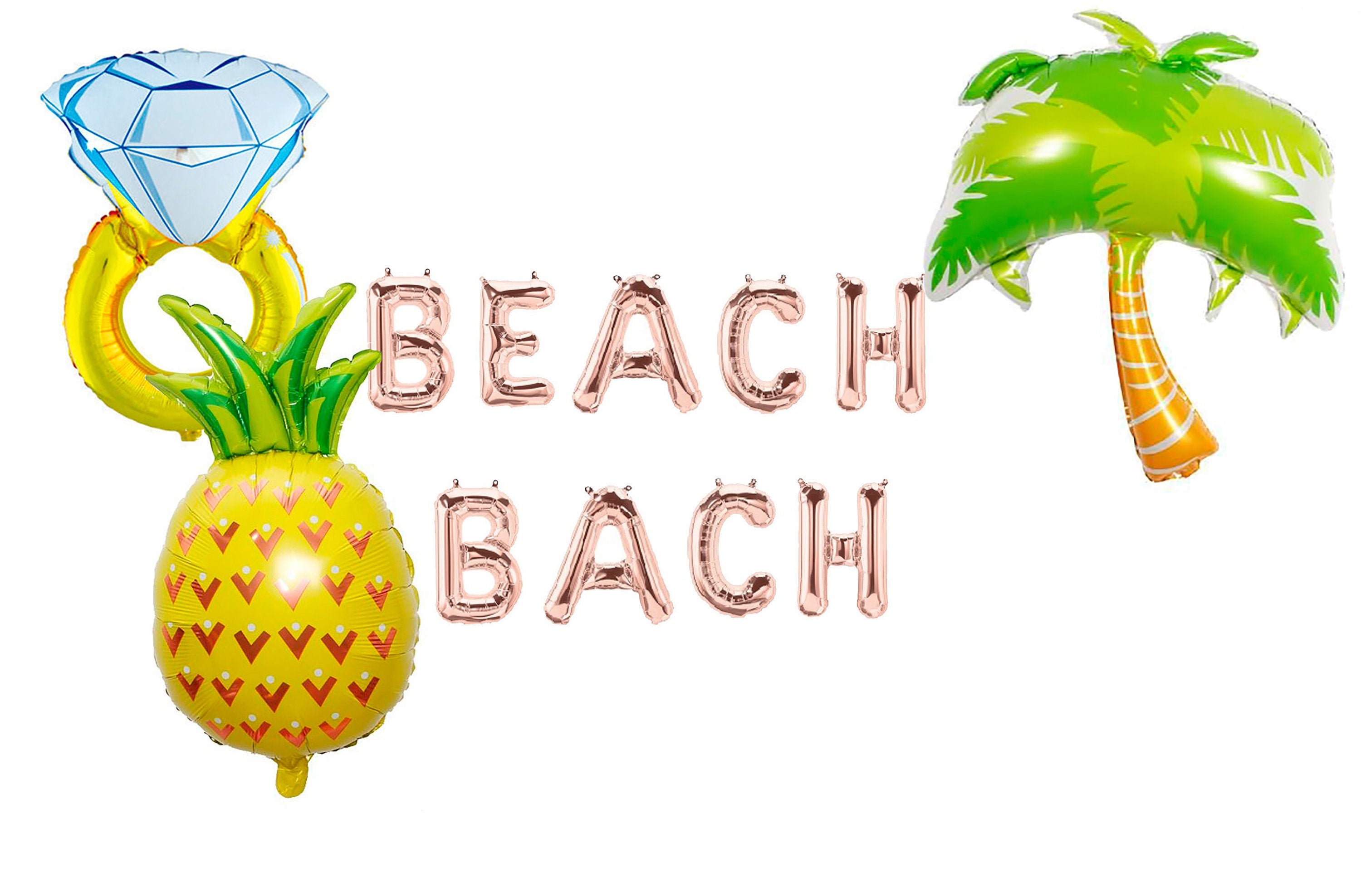 Beach Bachelorette Party Balloon Banner Heart Rose Gold Decorations - BashMint party decoration