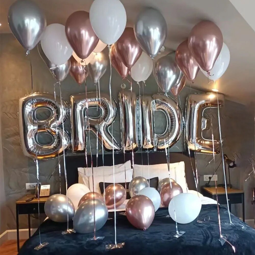 Bride Bridal Shower Party Balloons Heart Rose Gold Decorations - BashMint party decoration