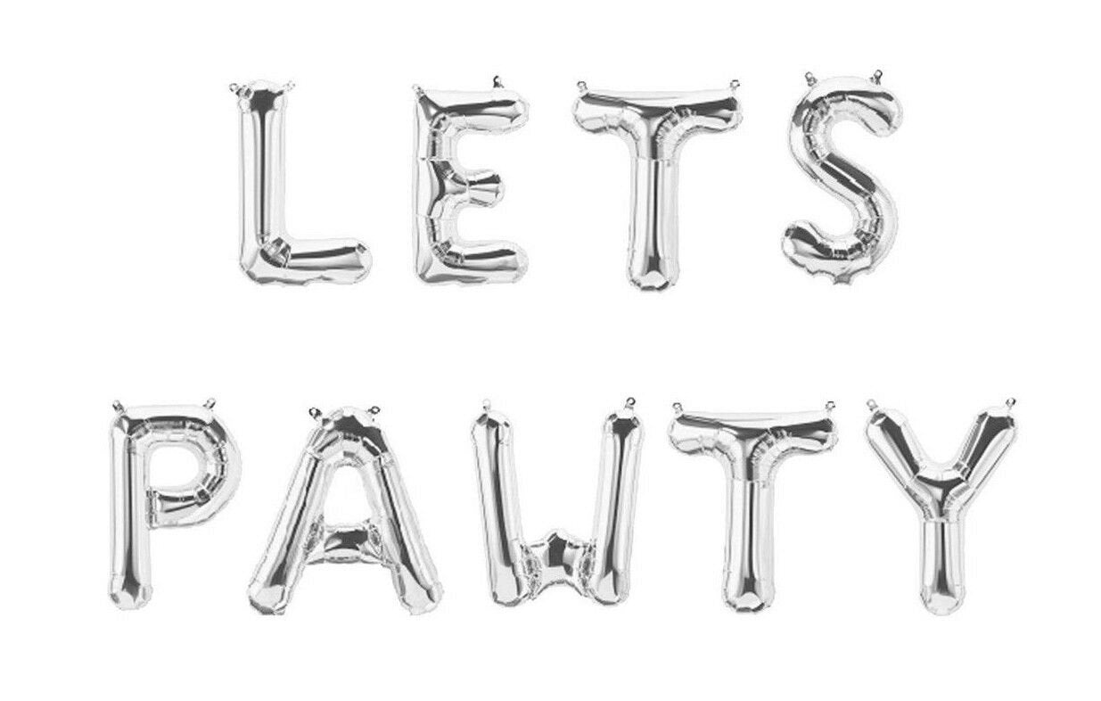 Pawty Birthday Balloon Banner Letter Rose Gold Decorations - BashMint party decoration