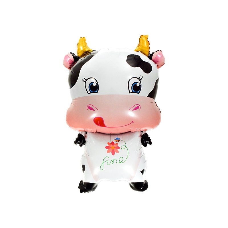 14" Cow Bull balloon, Diary Farm Tractor balloons old mcdonald had a farm wheels bus decor decorations Birthday baby shower