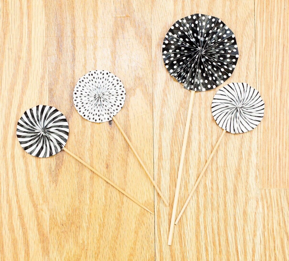 Set of 4 pinwheel cake topper Black Cake Topper mini Fan 1 2 3 4 5 6 7 8 10 21 35 Birthday Cake Topper Girl Boy Woman Man for him her Party