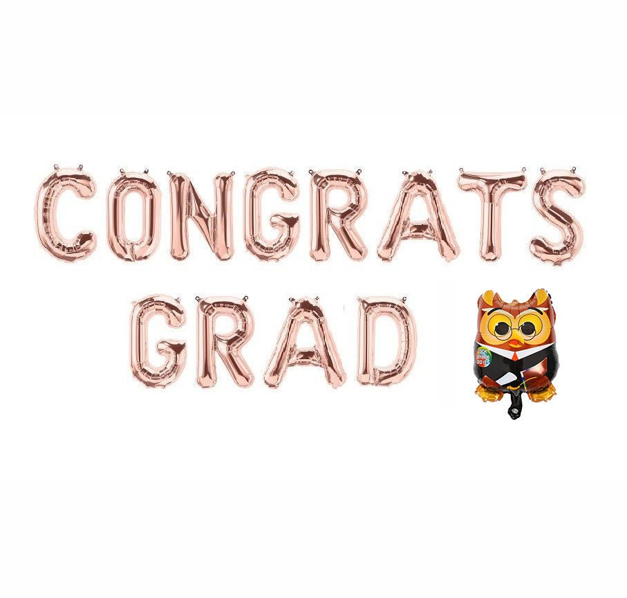 Star Graduation Balloon Banner Heart Rose Gold Decorations - BashMint party decoration