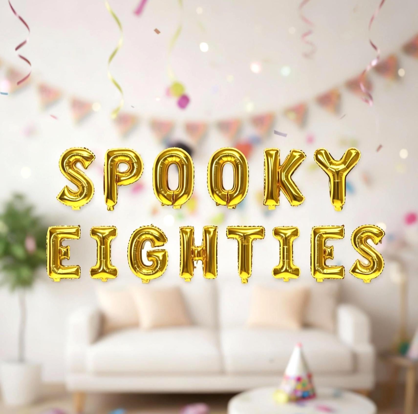 Halloween 80th Balloon Banner Star Rose Gold Decorations - BashMint party decoration