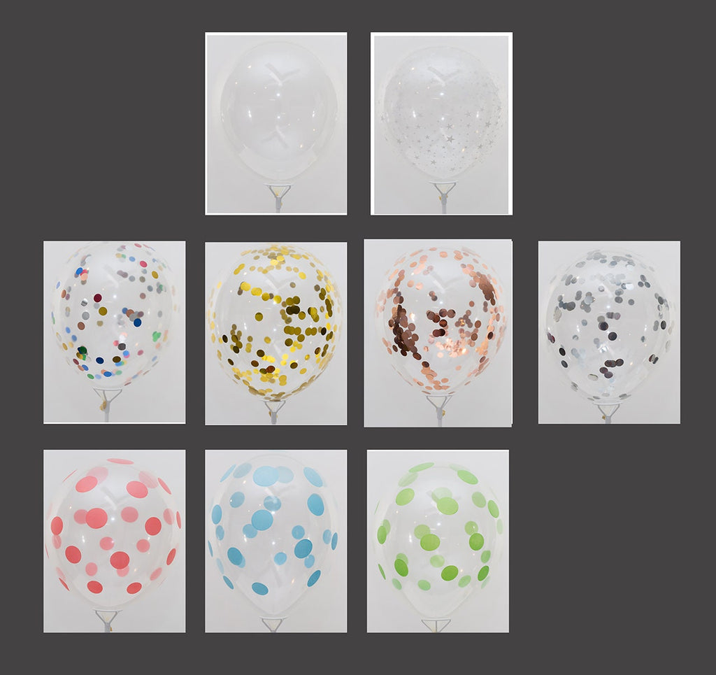 5 pcs Clear Balloons 12 Inch Latex Balloons with White Stars for Wedding Bridal Baby Shower Birthday Bubble Bar Mitzvah Under the Sea Party
