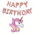 Unicorn Birthday Balloon Banner Heart Rose Gold Decorations - BashMint party decoration