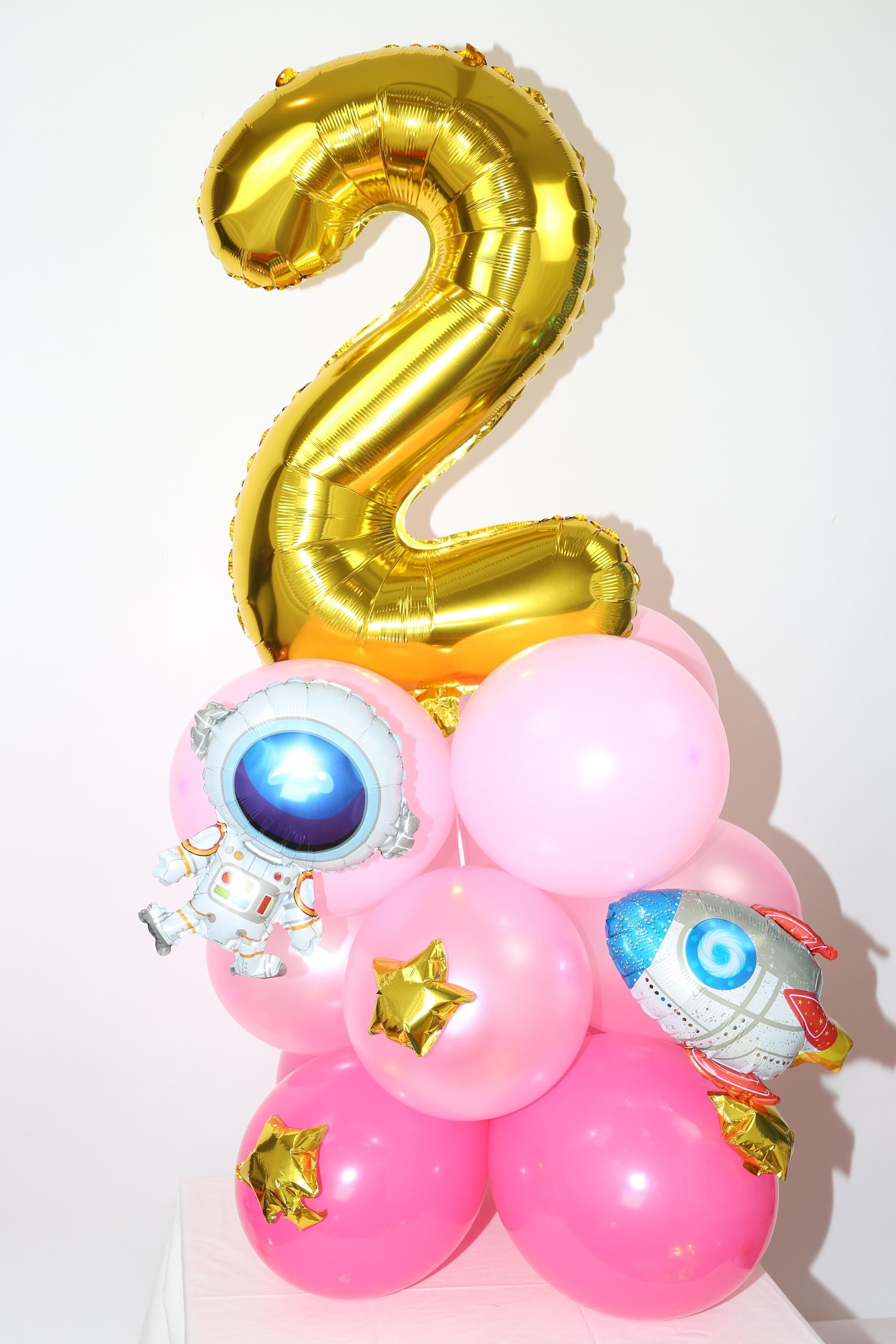 Astronaut Birthday Party Balloons Star Rose Gold Decorations - BashMint party decoration