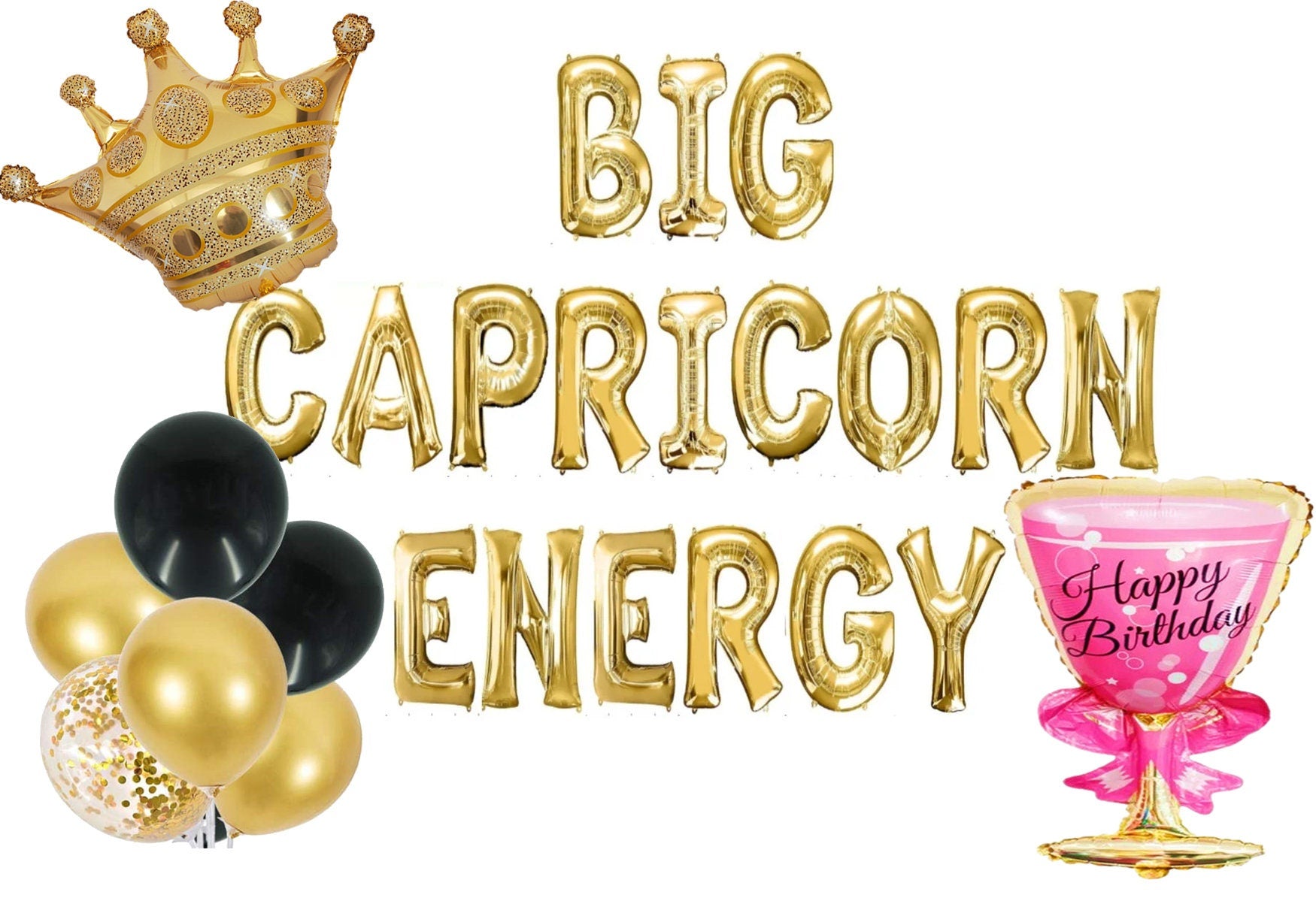 Birthday 21st Balloon Banner Letter Rose Gold Decorations - BashMint party decoration