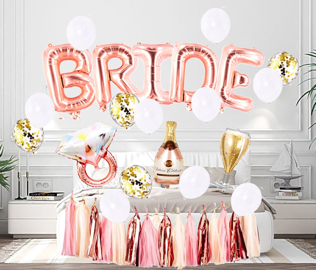 Bride Bridal Shower Party Balloons Heart Rose Gold Decorations - BashMint party decoration