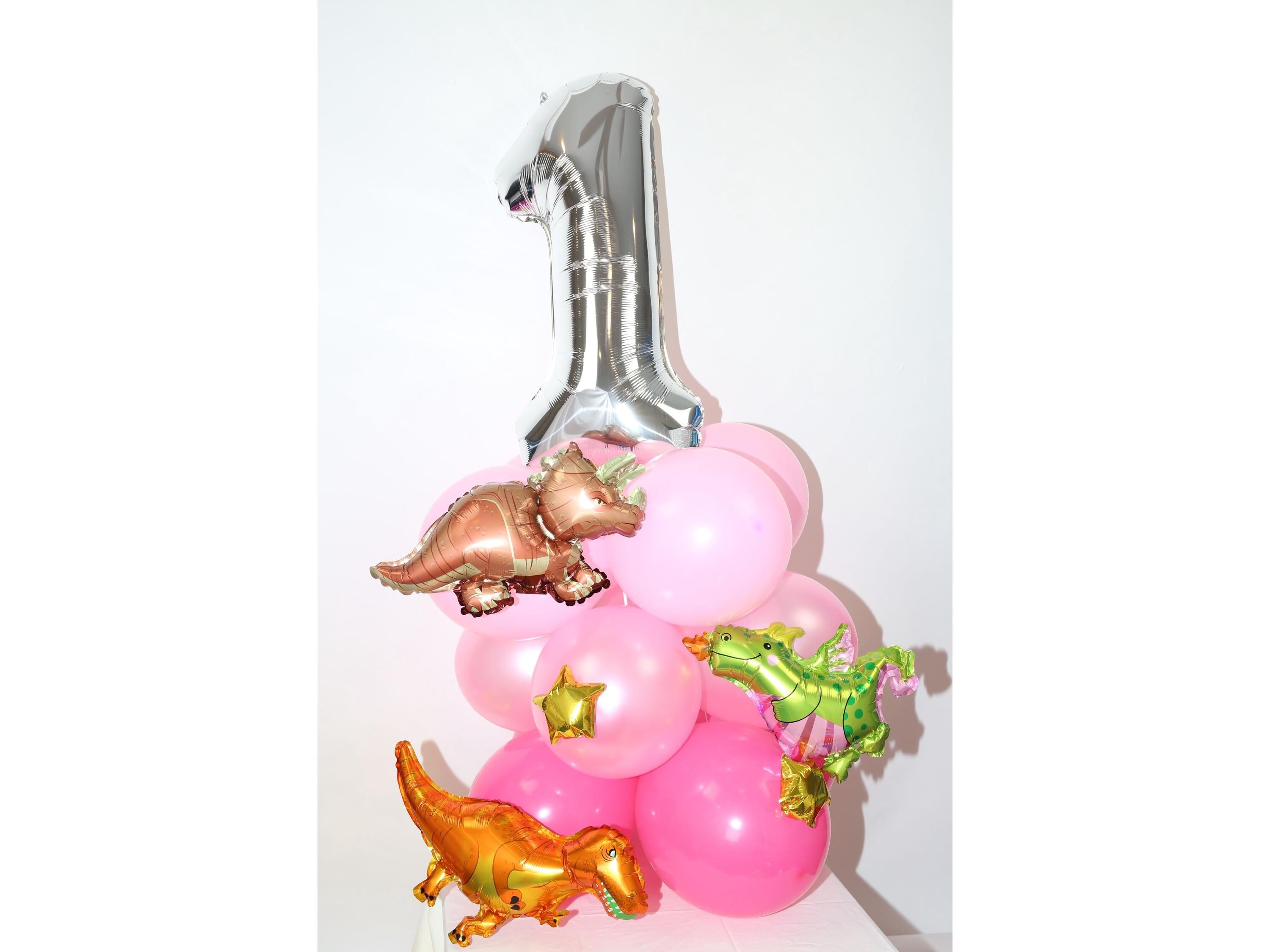 Dinosaur Birthday Party Balloons Star Rose Gold Decorations - BashMint party decoration