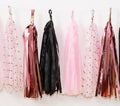 12 pcs Paper Tassels Garland Black Pink Heart Rose Gold DIY Valentine's Day Decor Foil Custom colors