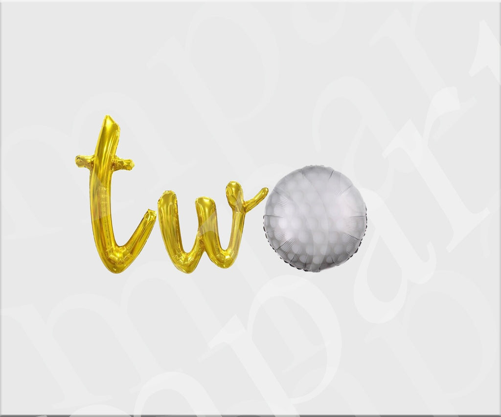 Golf 2nd Birthday Balloon Banner Letter Rose Gold Decorations - BashMint party decoration