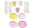Baby Shower Straws & Stirrers Number Gold - BashMint party decoration