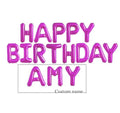 Happy Birthday Letter Balloon Banner - Birthday Decor - Hot Pink letter balloon banner