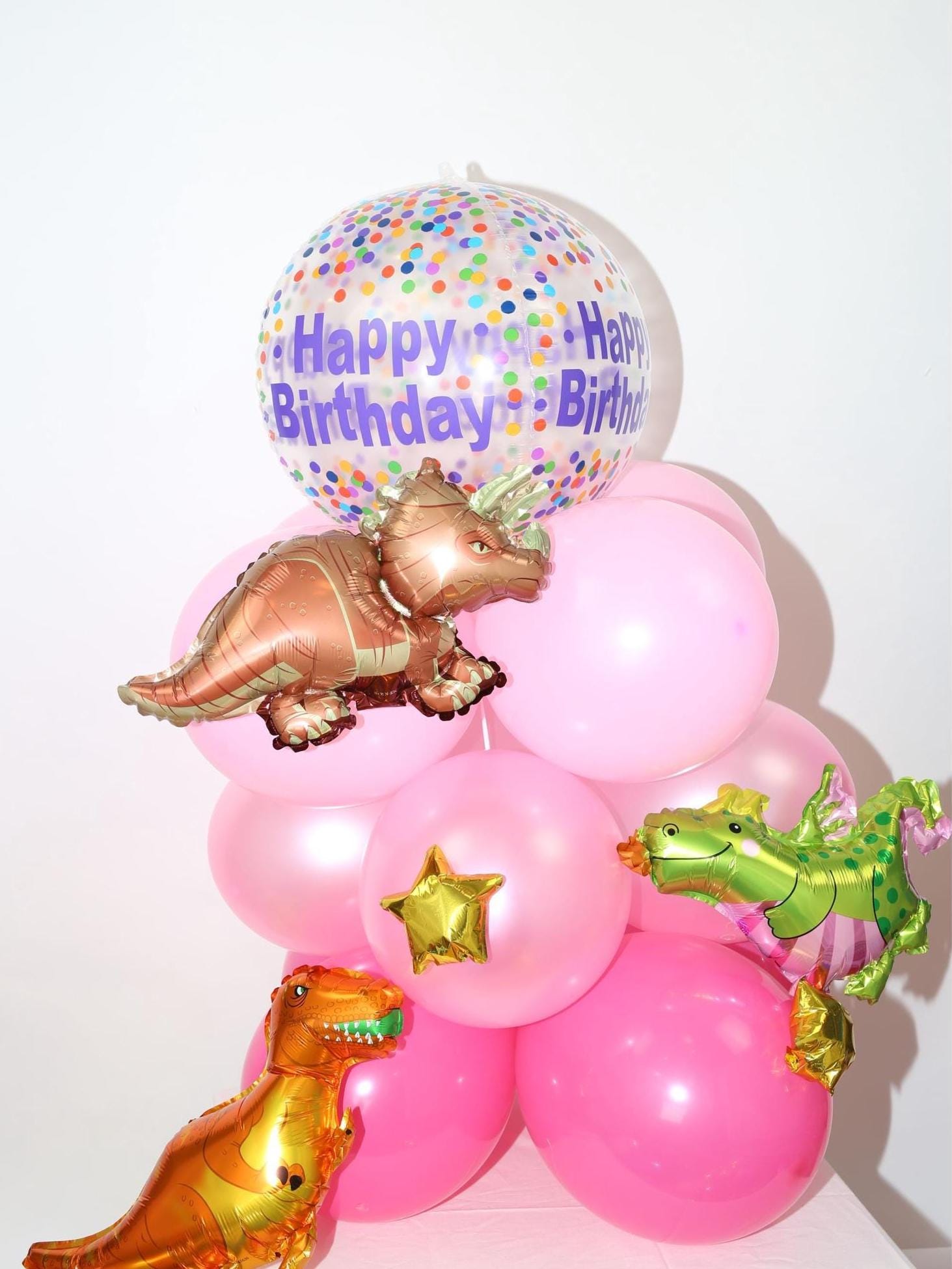 Dinosaur Birthday Party Balloons Star Rose Gold Decorations - BashMint party decoration
