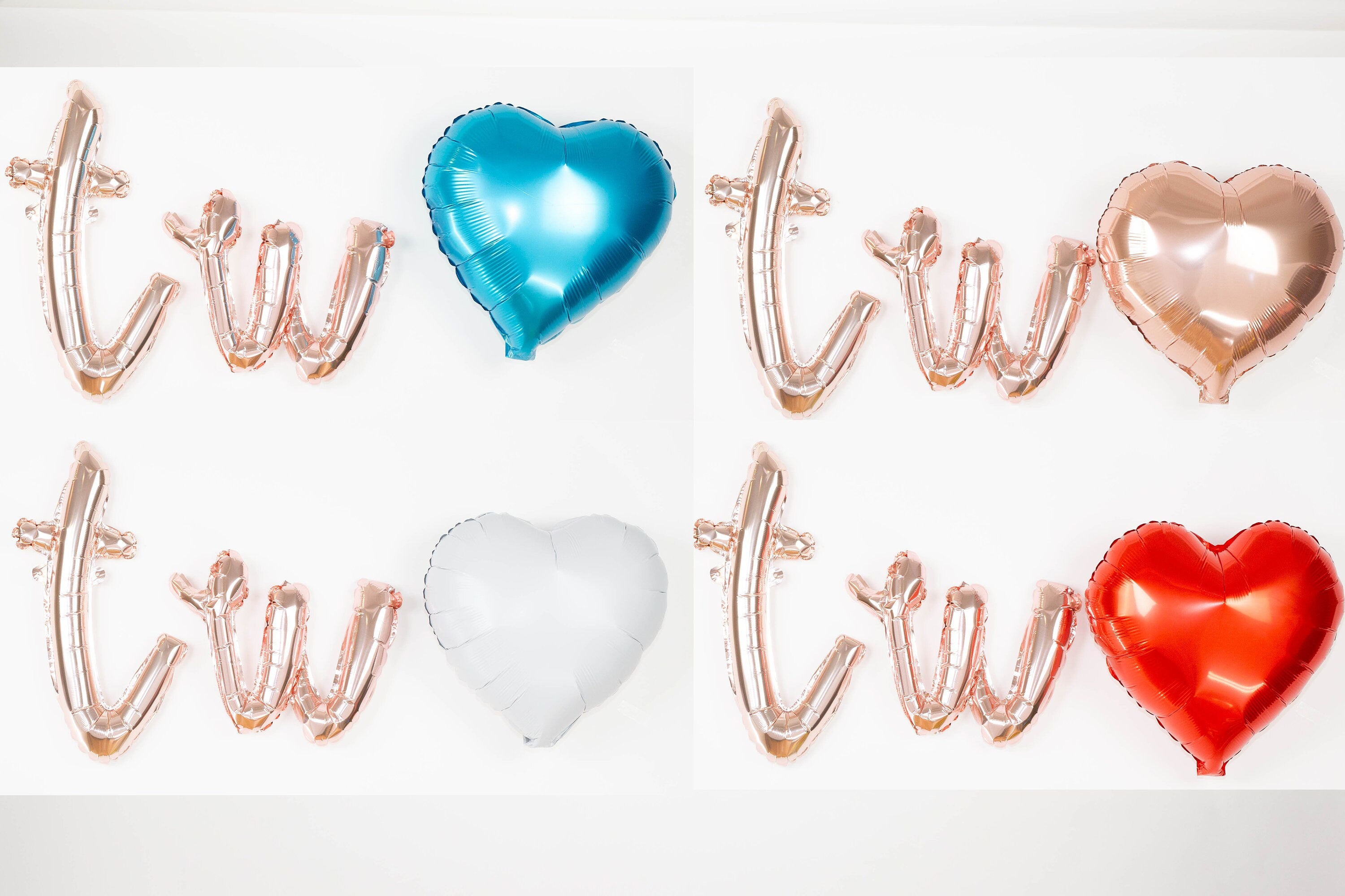 Strawberry 2nd Birthday Balloon Banner Heart Rose Gold Decorations - BashMint party decoration
