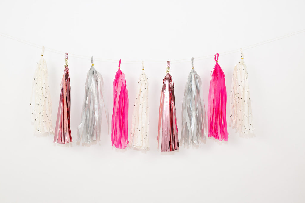 12 pcs Paper Tassels Garland Outer Space Two the Moon Birthday Baby Shower Decor Custom 1st 2nd 3rd 4th Birthday one three four star girl