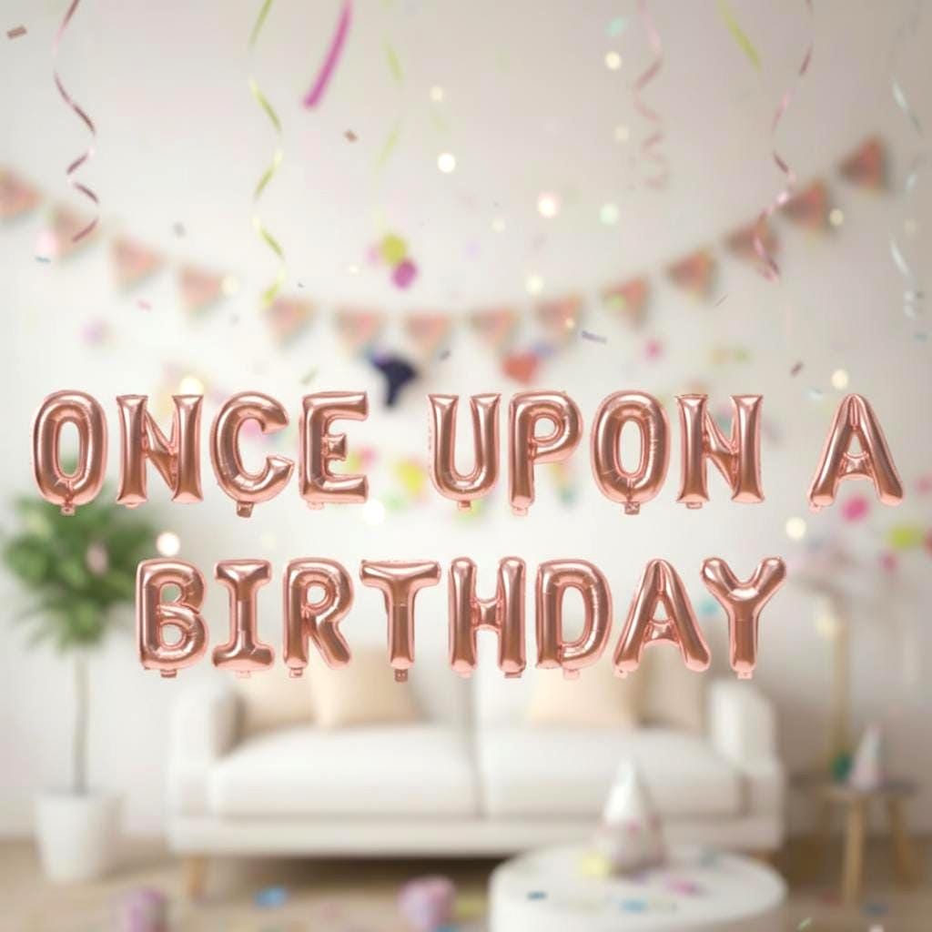 Birthday Balloon Banner Number Rose Gold Decorations - BashMint party decoration