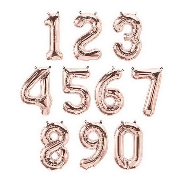 Birthday Balloon Banner Number Rose Gold Decorations - BashMint party decoration