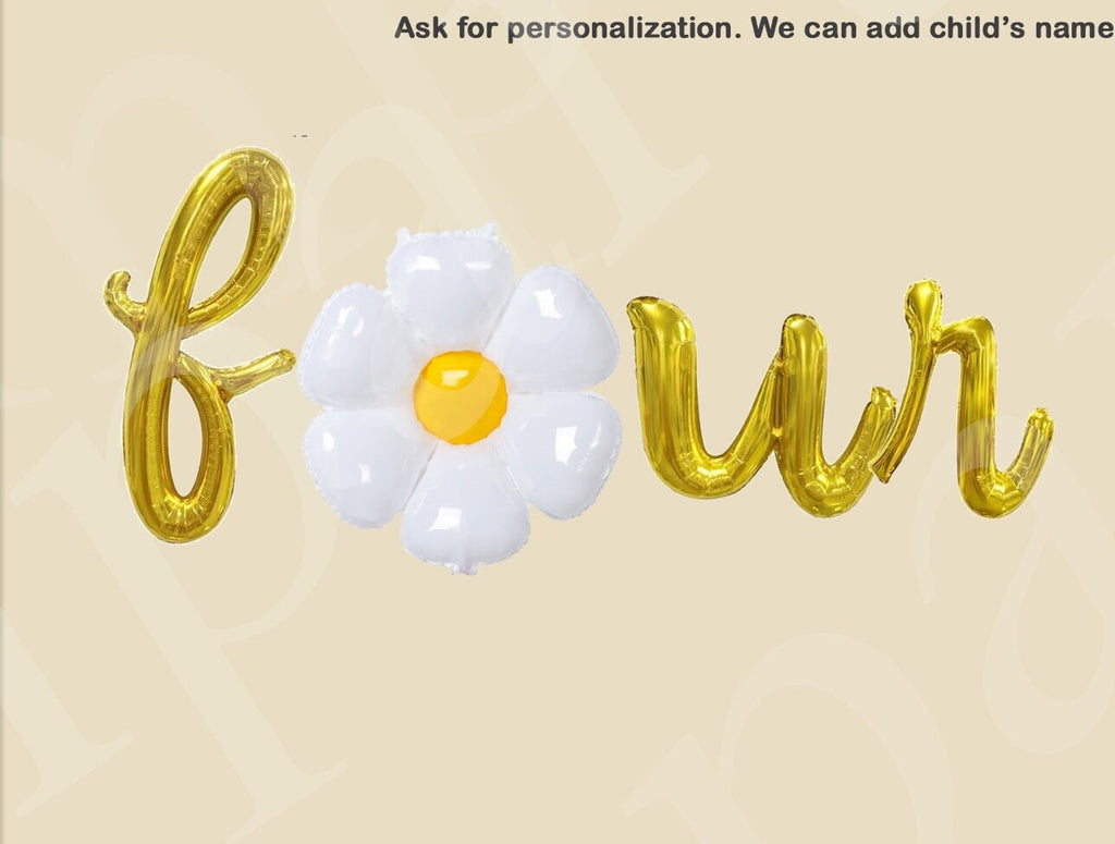 Groovy 4th Birthday Party Balloons Letter Rose Gold Decorations - BashMint party decoration