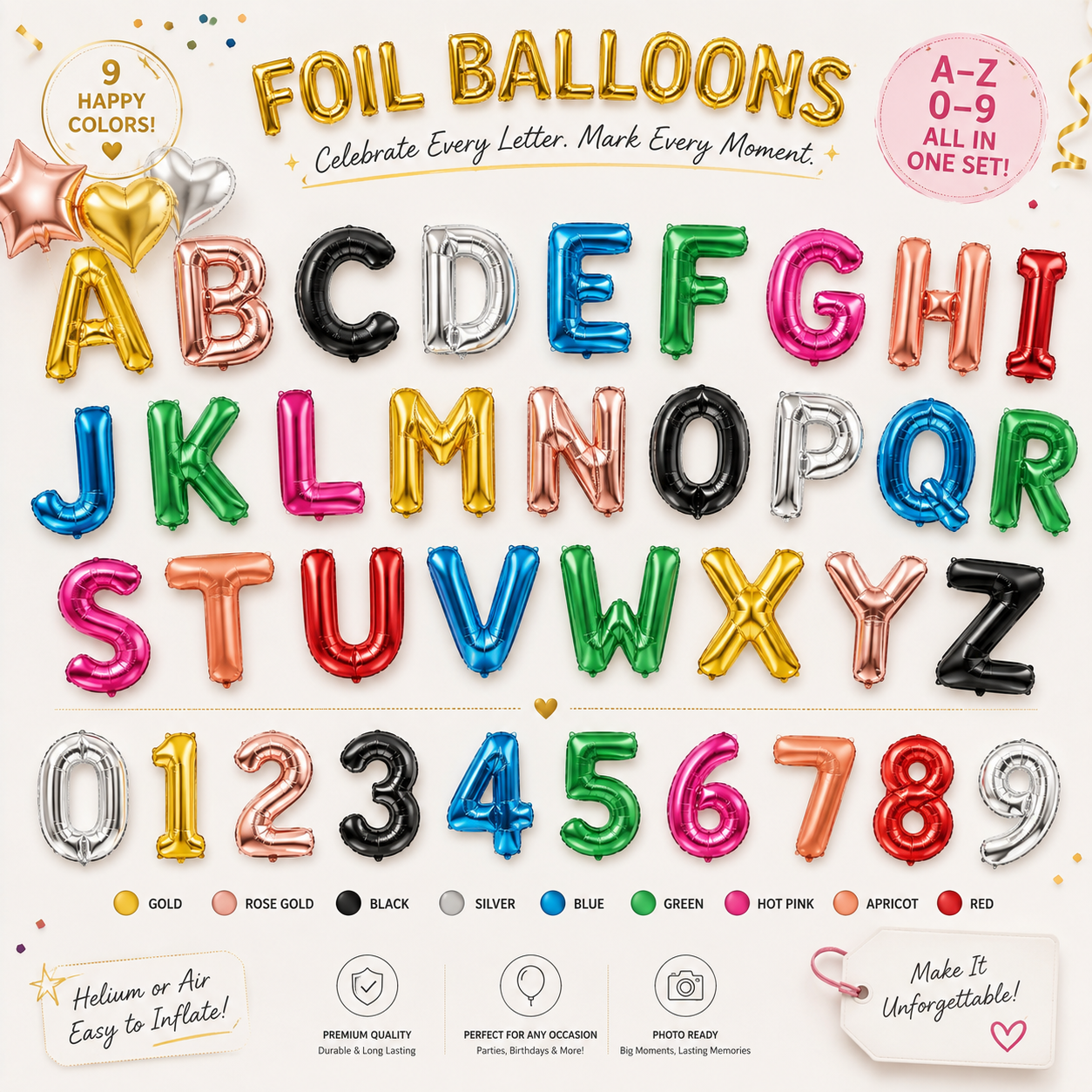 16 Letter Letter Balloons for Sale - Party Decor