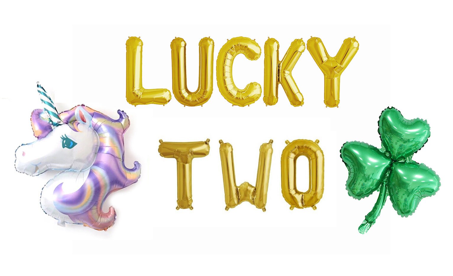 Unicorn 2nd Birthday Balloon Banner Letter Rose Gold Decorations - BashMint party decoration