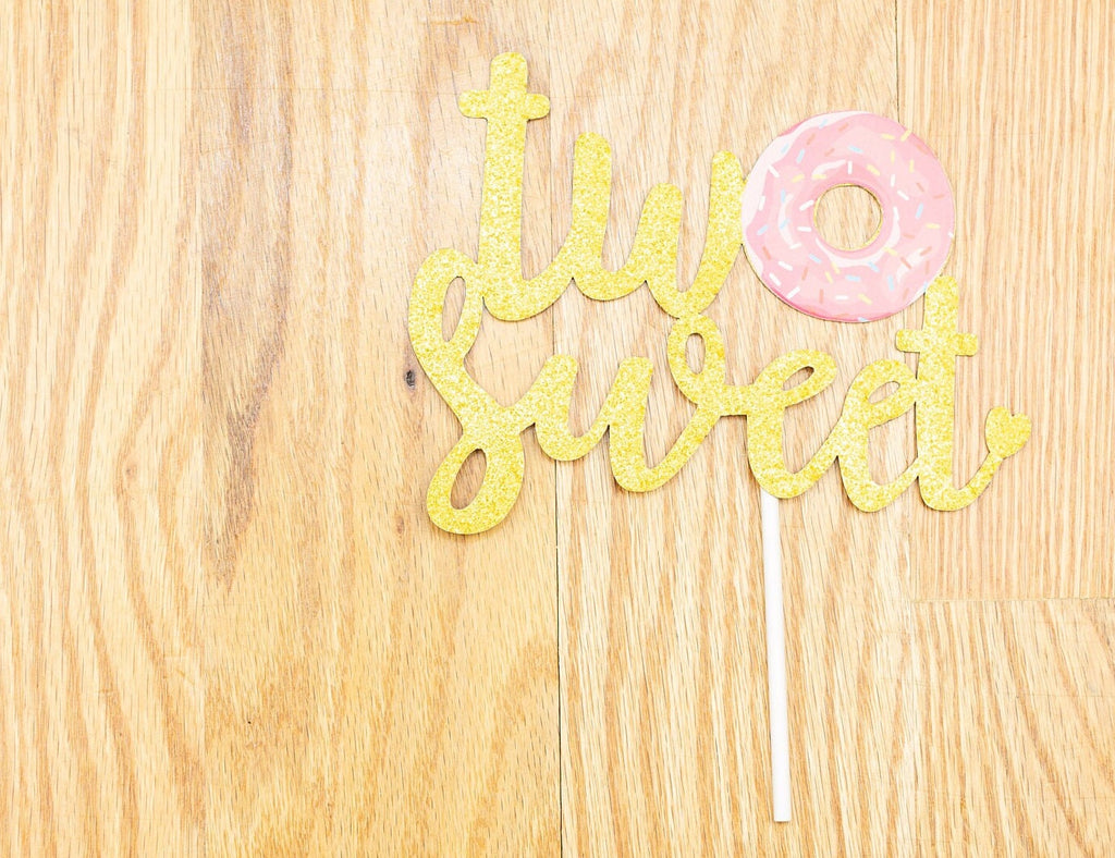 2nd Birthday Cake Topper Number Gold Decoration - BashMint party decoration