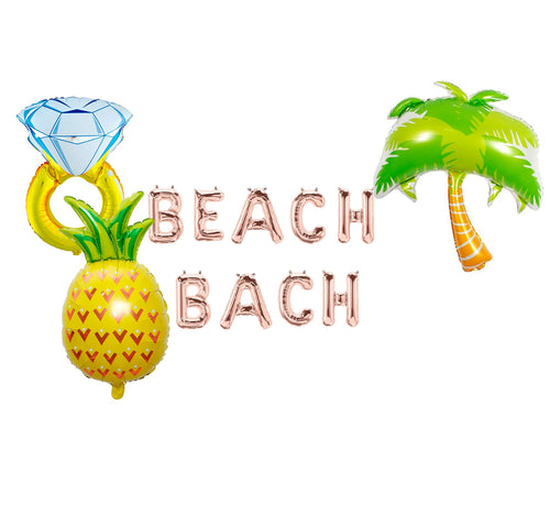Beach Bachelorette Party Balloon Banner Heart Rose Gold Decorations - BashMint party decoration