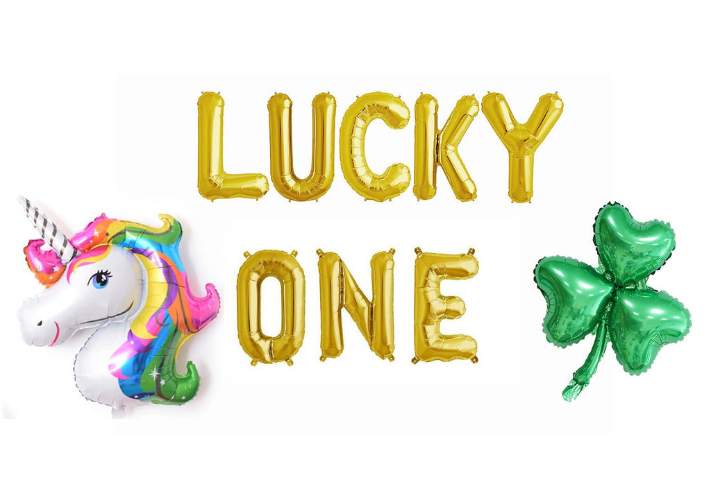Lucky One Balloon Banner, 1st Birthday Decorations, St. Patrick’s Day Birthday Party Balloons