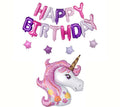 Happy Birthday Party Balloons - Birthday Decor - Hot Pink letter balloon banner