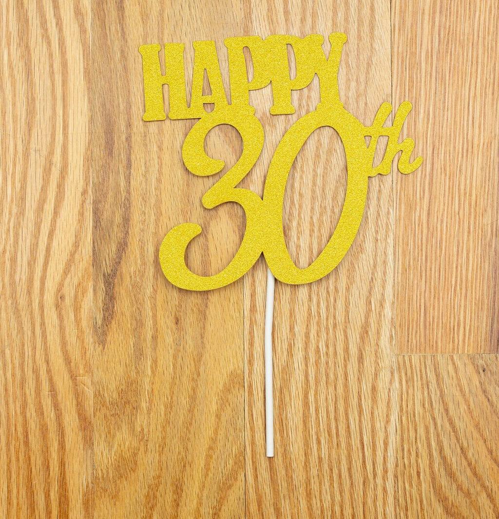 Happy 50th Birthday Glitter Cake Topper – Fiftieth Birthday Party Cake Decoration
