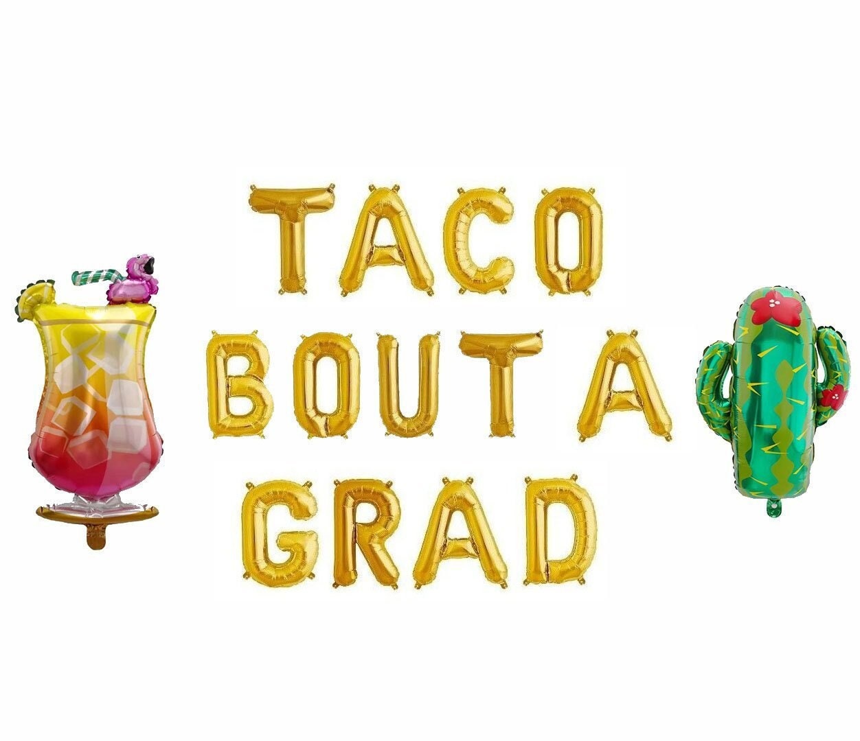 Fiesta Graduation Balloon Banner Letter Rose Gold Decorations - BashMint party decoration