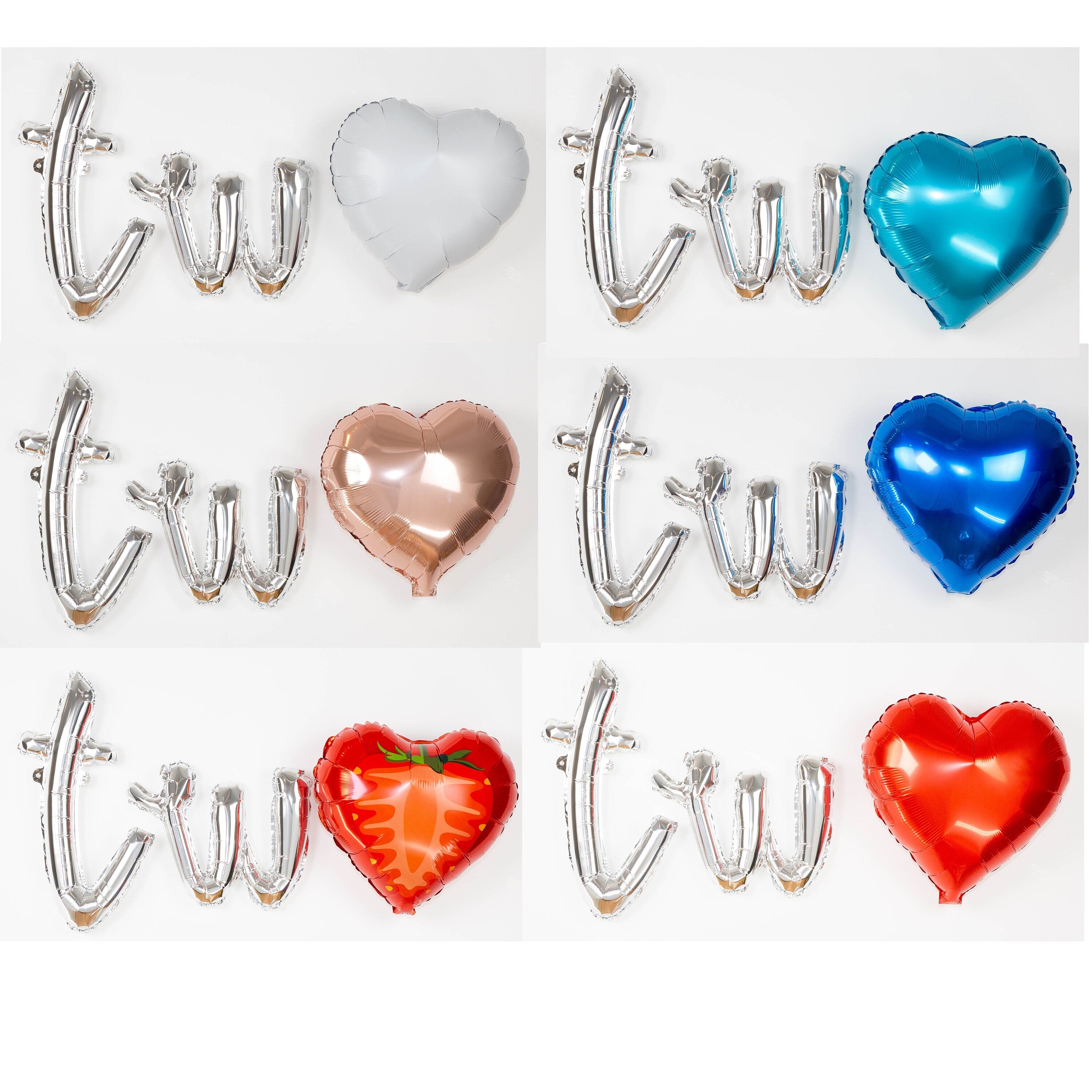 Strawberry 2nd Birthday Balloon Banner Heart Rose Gold Decorations - BashMint party decoration
