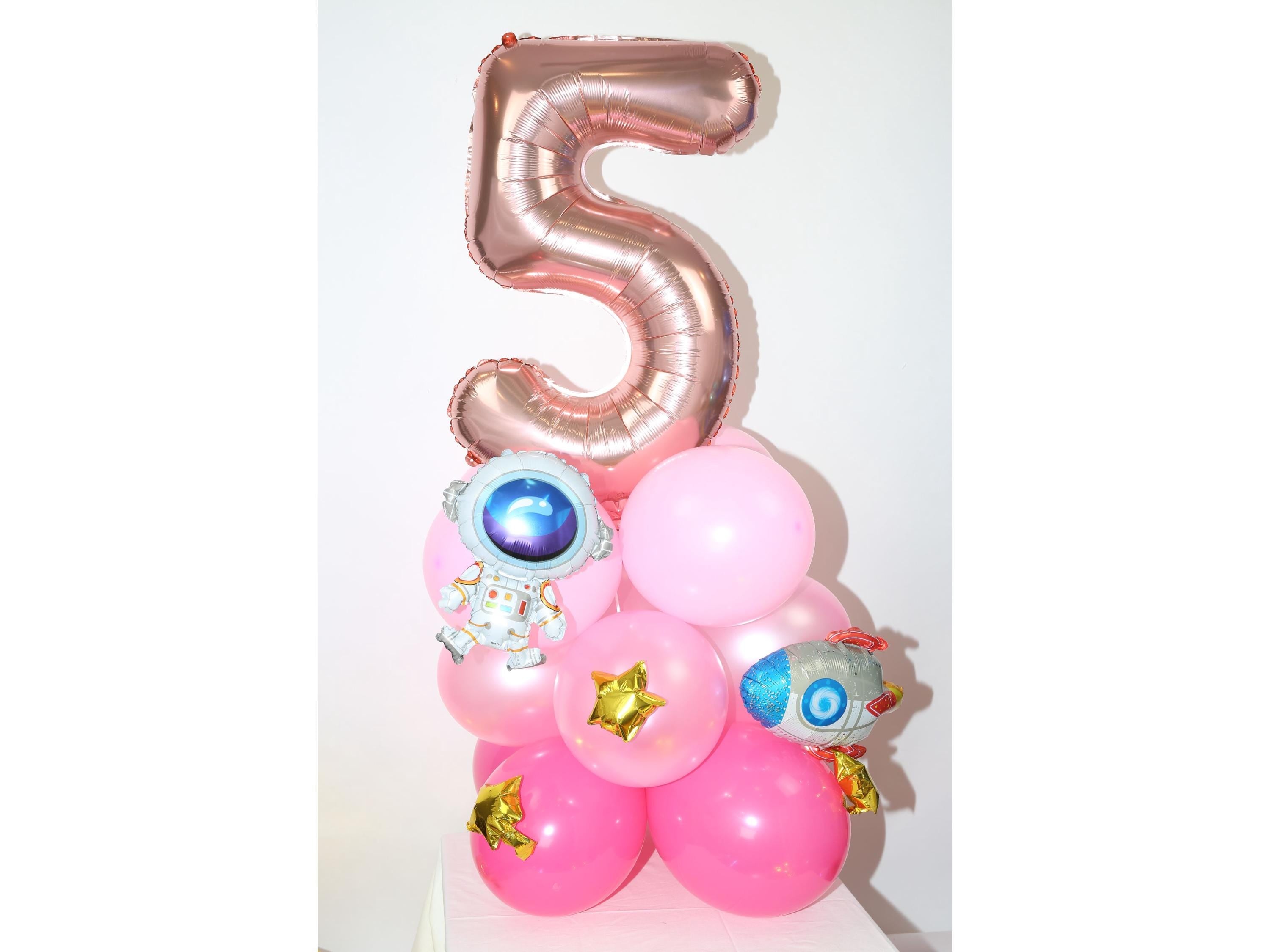 Astronaut Birthday Party Balloons Star Rose Gold Decorations - BashMint party decoration
