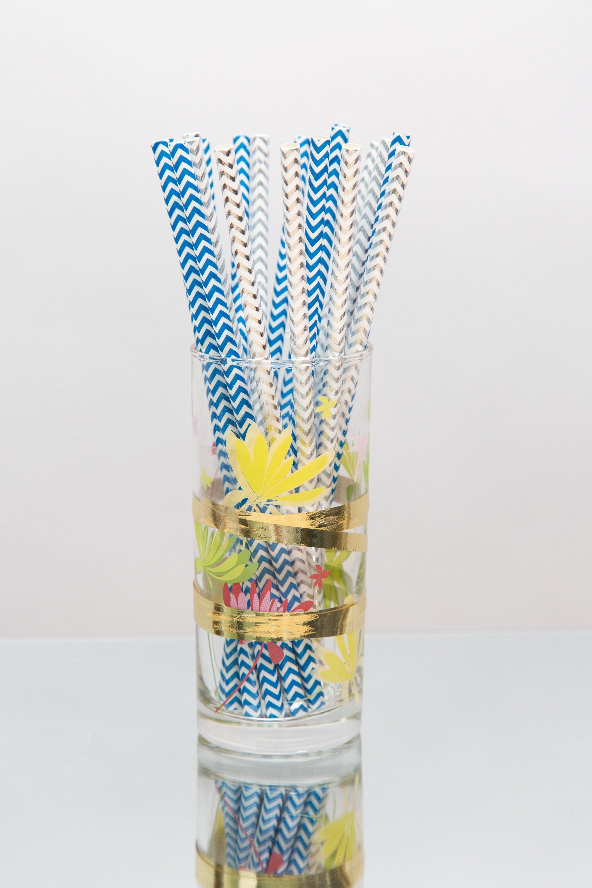 Baby Shower Straws & Stirrers Number Gold - BashMint party decoration